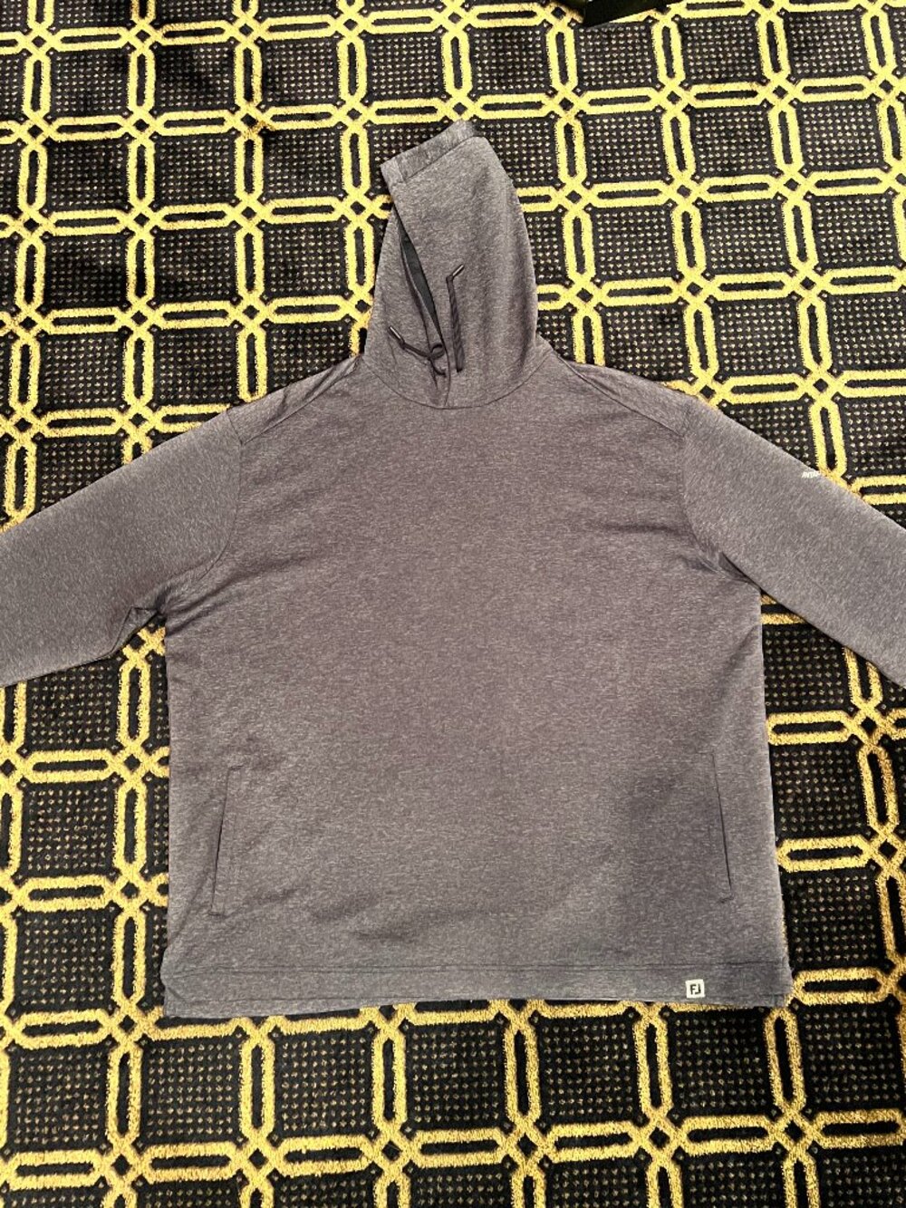 FootJoy Men’s 2XL Heather Gray Golf Hoodie Indian Island GC Performance Pullover